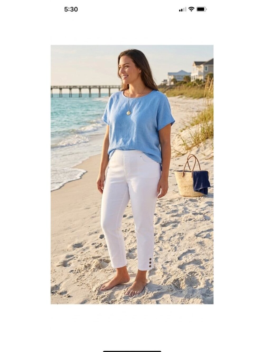 Chico’s Girlfriend Slim Leg Ankle Jeans White Size 3 (16) Beach Coastal Vacation